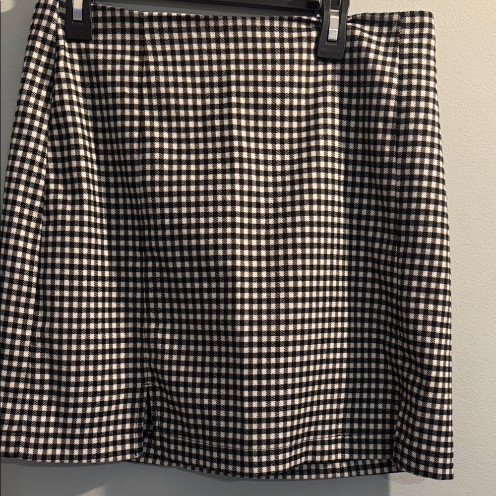 Eyeshadow Black and White Gingham A-Line Skirt